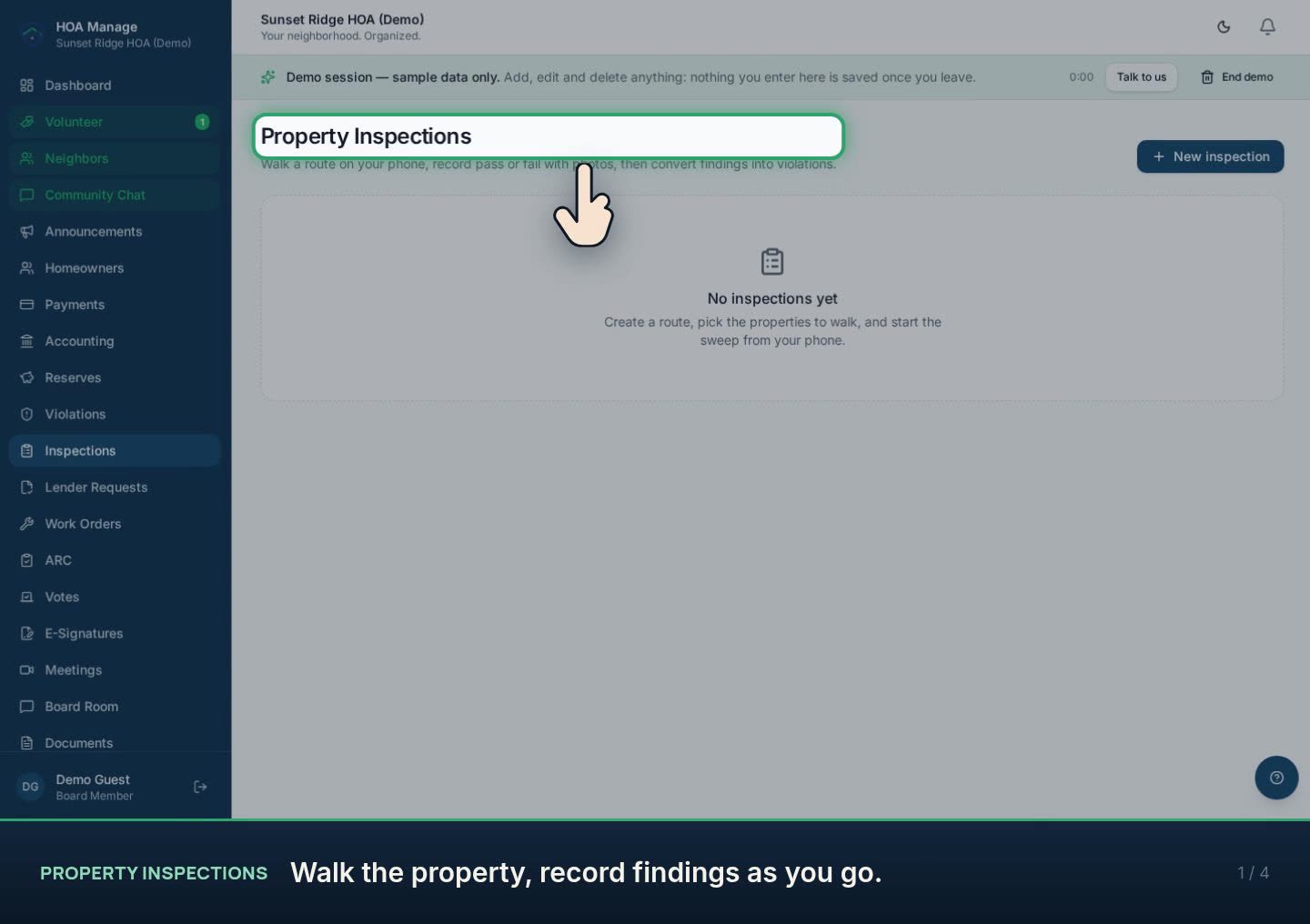 Property inspections walkthrough preview
