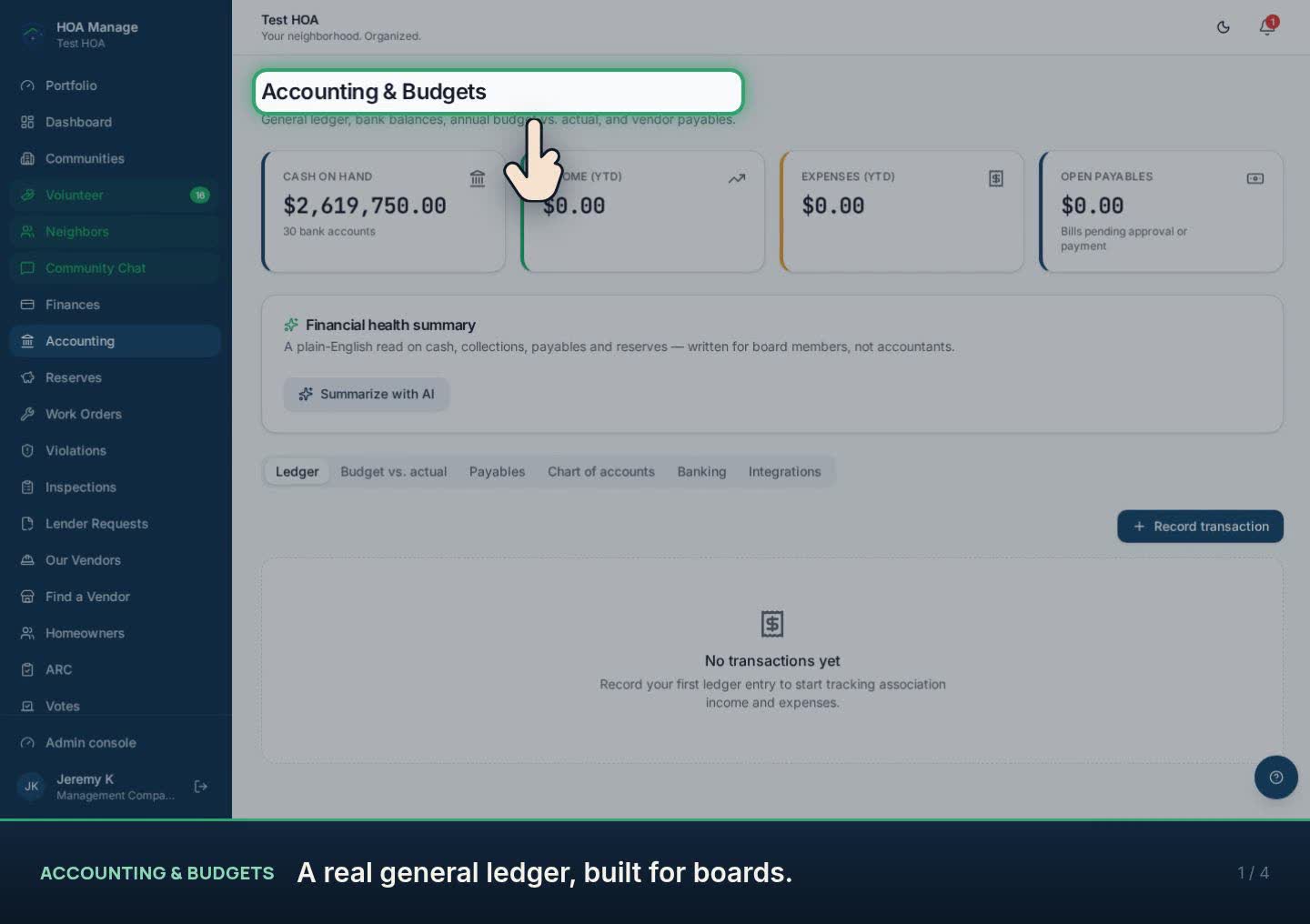 Accounting & budgets walkthrough preview