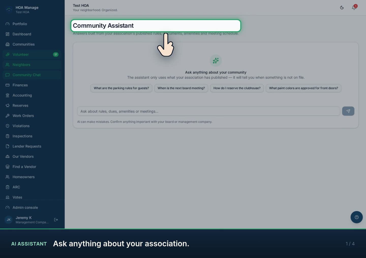 AI assistant walkthrough preview