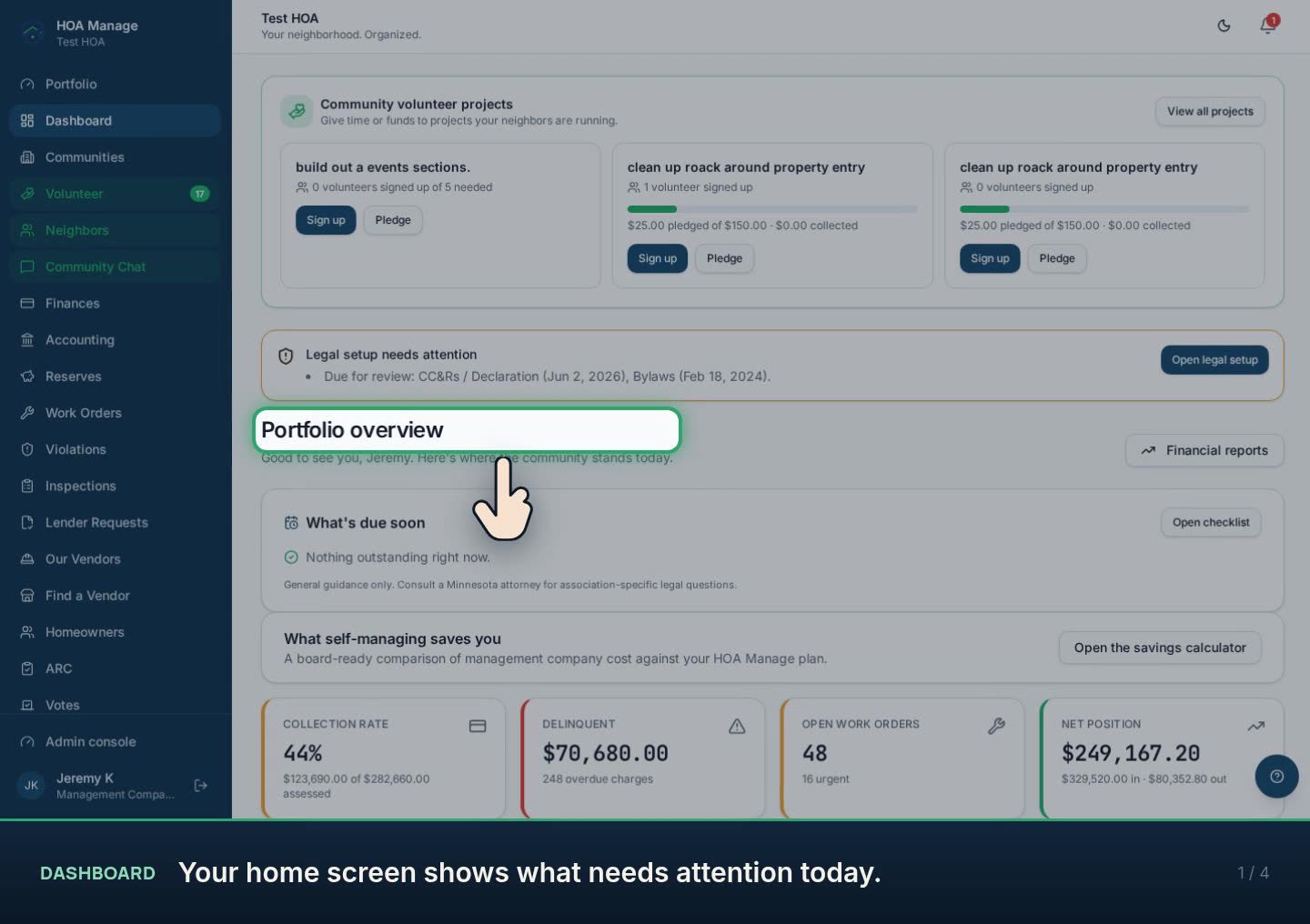 Dashboard walkthrough preview