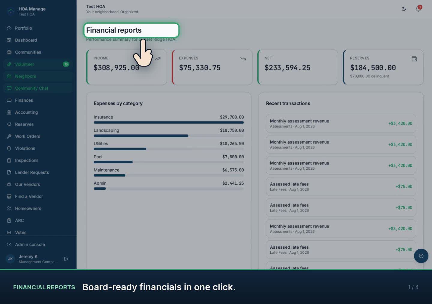Financial reports walkthrough preview
