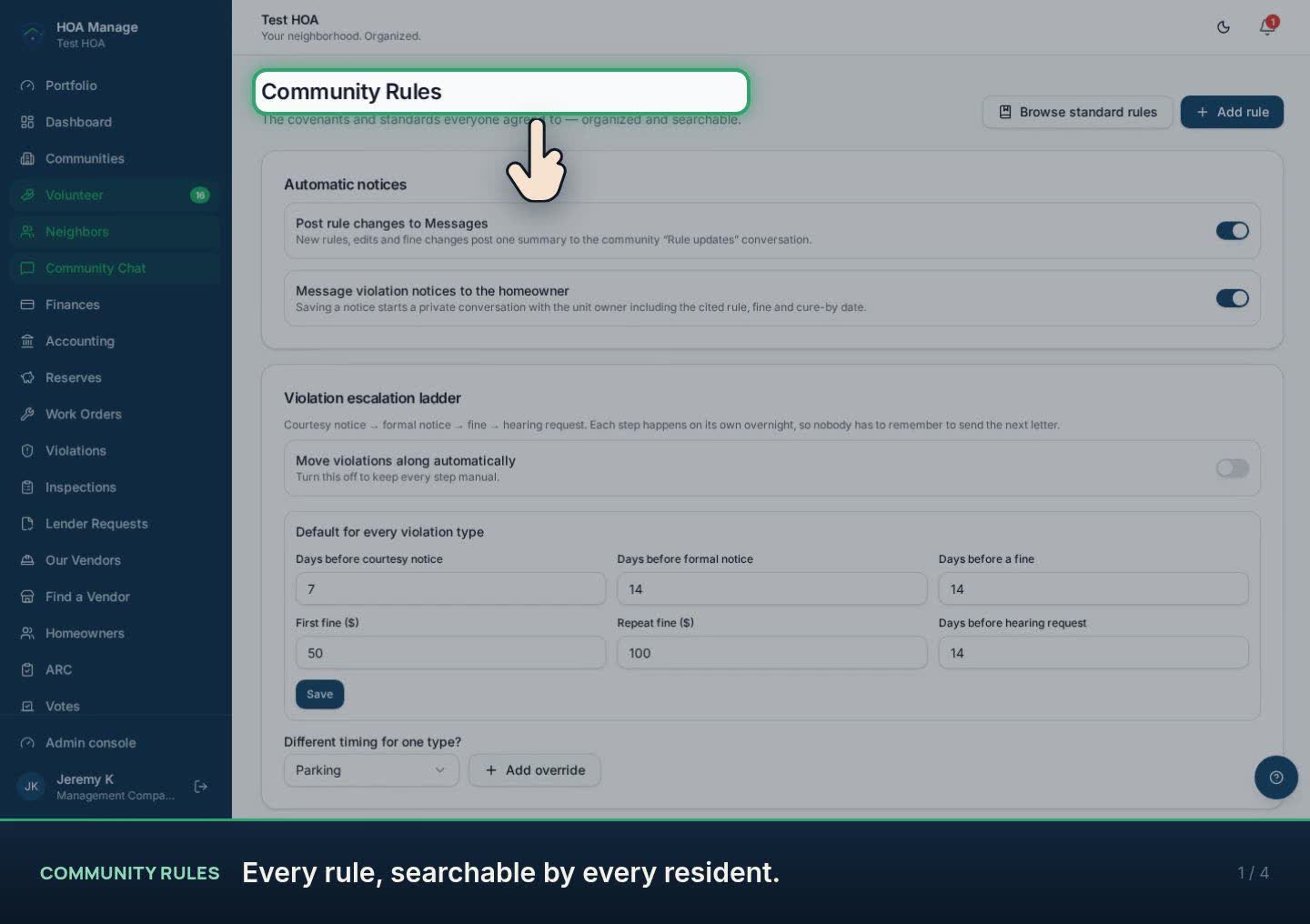 Community rules walkthrough preview