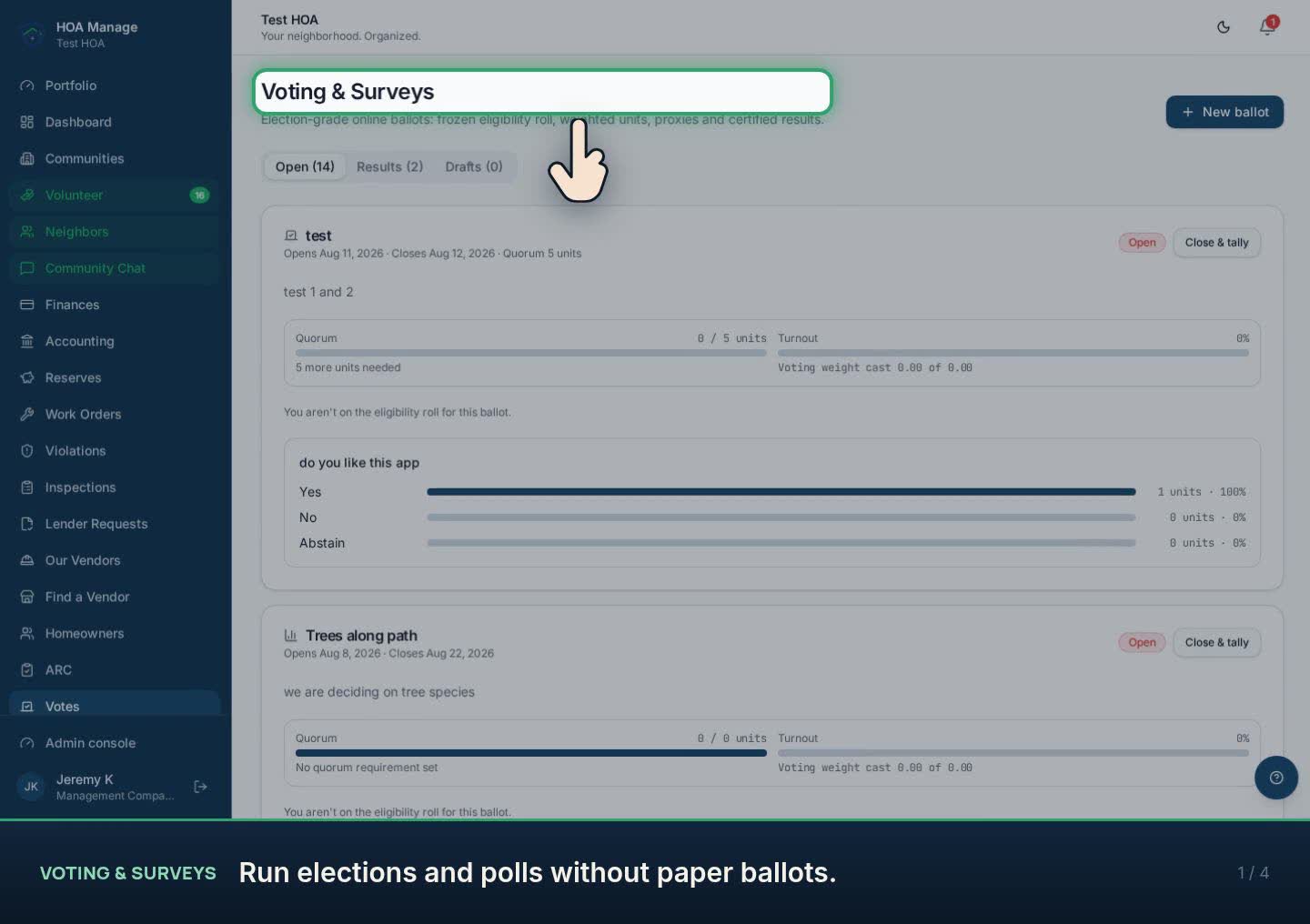 Voting & surveys walkthrough preview